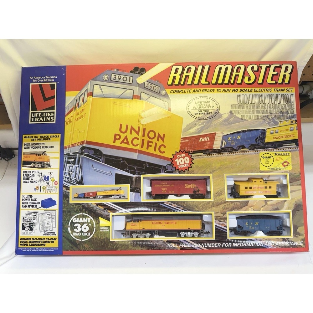 Life-Like Railmaster Diesel Union Pacific HO Scale Train Set #8916 *New Sealed*